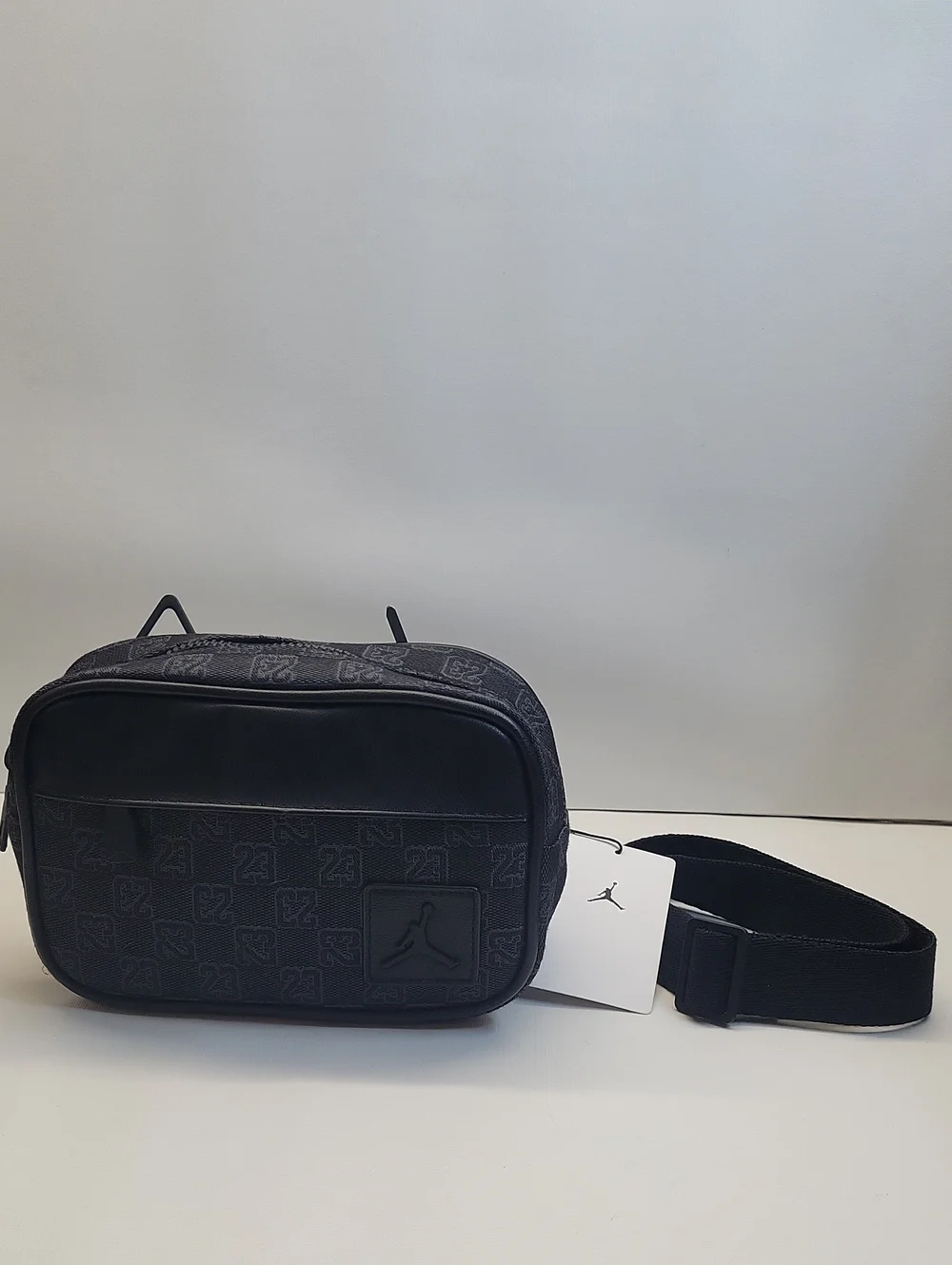 New! Jordan Jam 23 Monogram Jacquard Camara Crossbody Bag Black